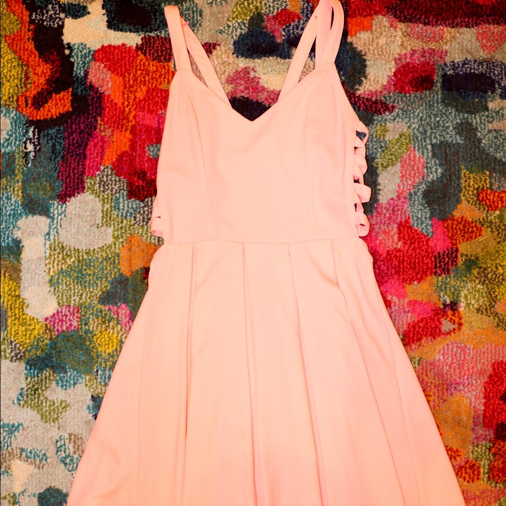 Light Pink sleeveless dress with side detail